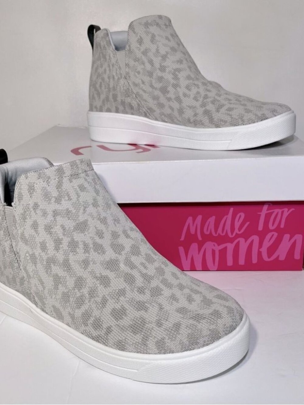 Ryka Vera Exotic 2 Knit Leopard Print Sneaker Booties